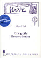 Zabel, Albert - 3 Concert Etudes for pedal harp