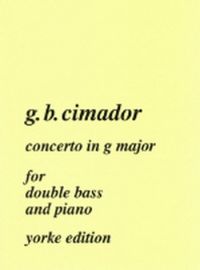 Cimador - Concerto in G for double bass + piano