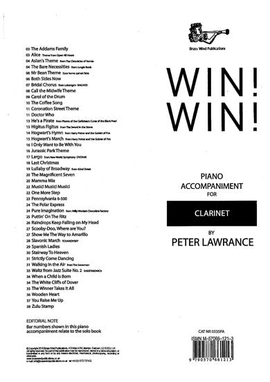 Win! Win! for clarinet - piano accompaniment
