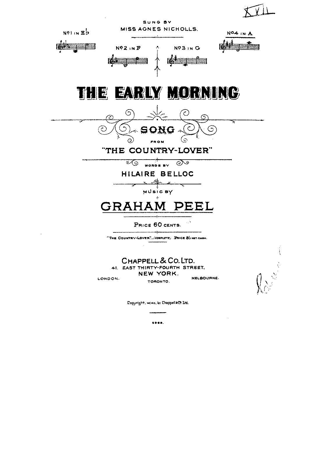 Peel - Early Morning, The for voice + piano