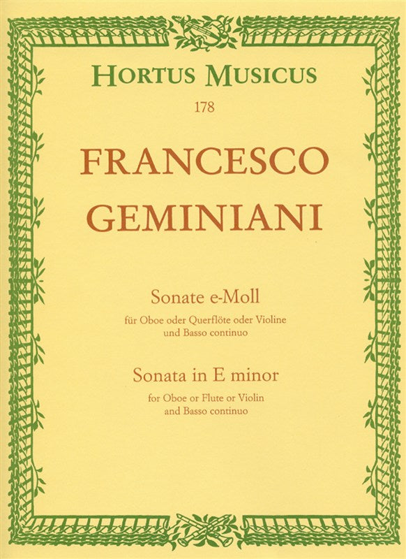 Geminiani - Sonata in E minor for oboe