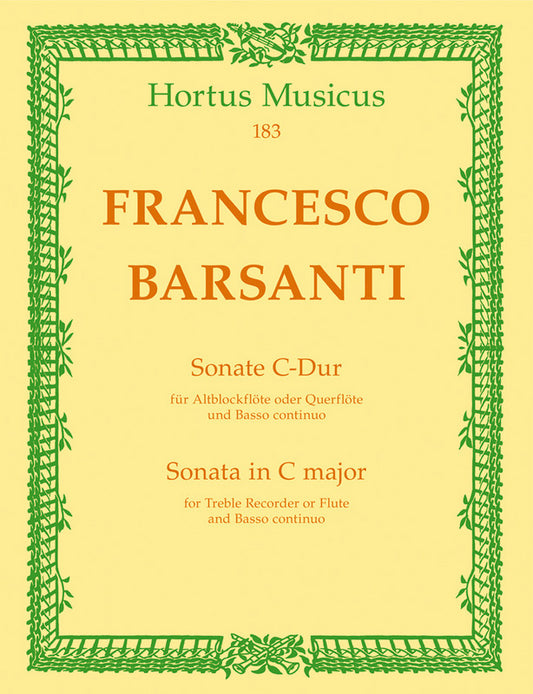 Barsanti - Sonata in C for treble recorder (or flute) & basso continuo
