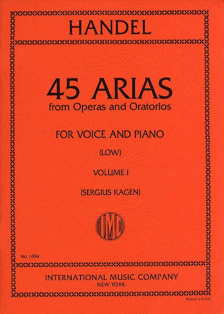 Handel - 45 Arias vol.1 low voice
