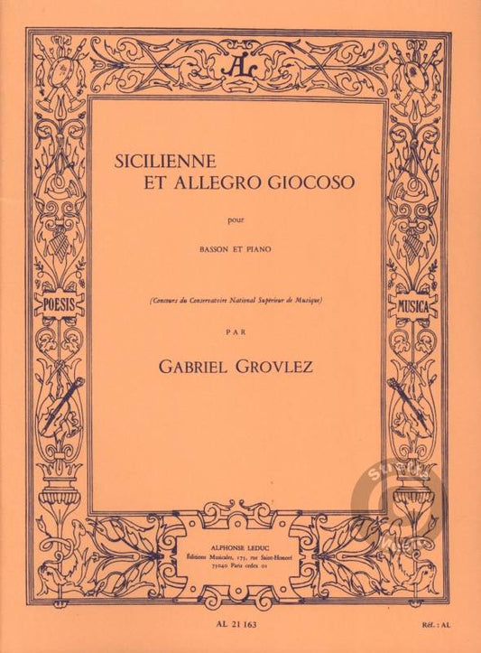 Grovlez - Sicilienne et Allegro Giocoso for bassoon + piano