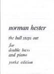 Hester - Bull Steps Out, The  - Double bass and piano