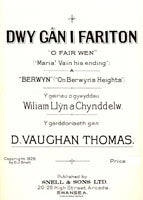 Dwy G‰n i Fariton (2 Songs for Baritone) - Thomas, D. Vaughan.