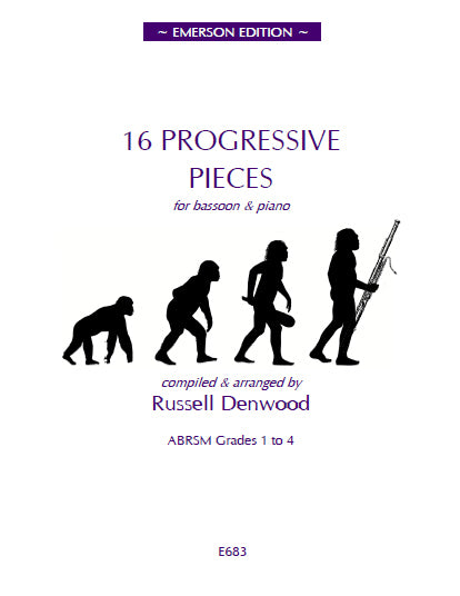 16 Progressive Pieces for bassoon + piano - Denwood, ed.