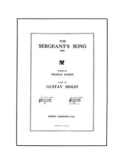 Holst - Sergeant's Song, The - baritone + piano