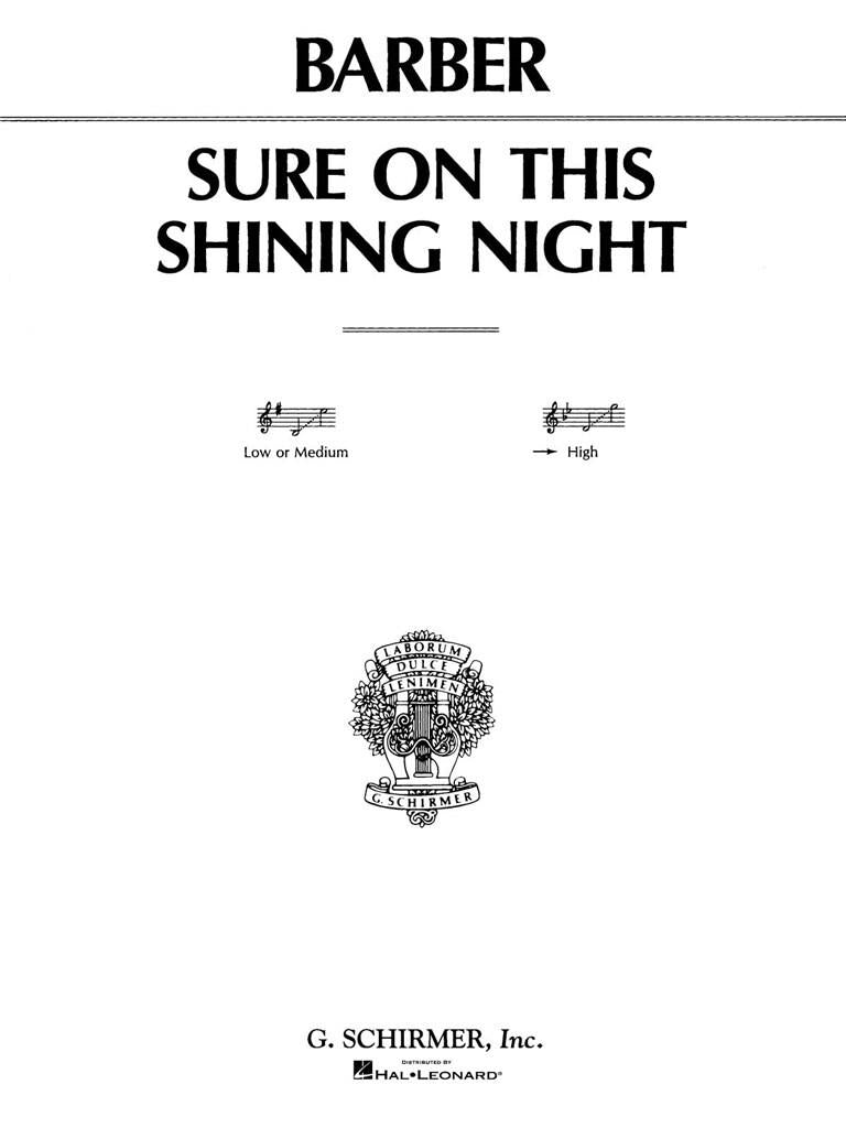 Barber - Sure on this Shining Night for voice + piano