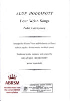 Four Welsh Songs / Pedair C‰n Gymreig - Hoddinott, Alun tr./arr. unawd/solo